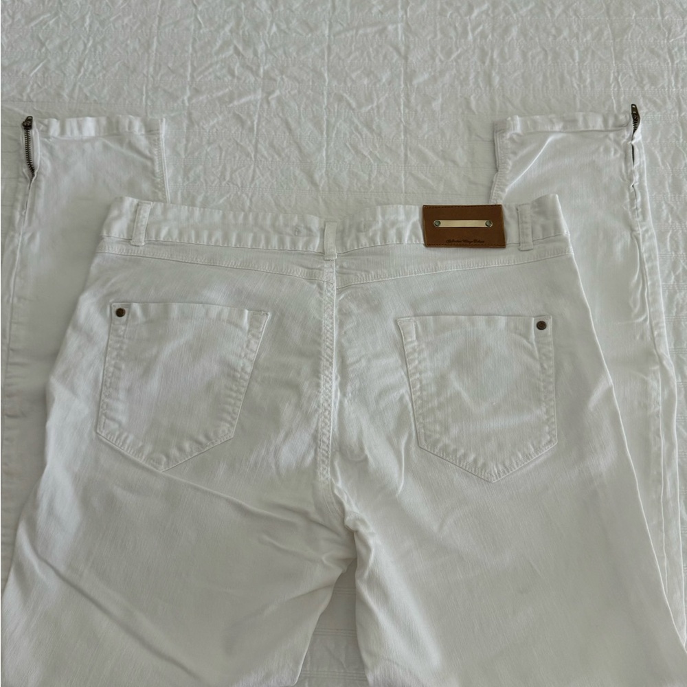 Zara Basic White Jeans 🤍 zipper at the pencil ankle 🤍 gorgeous with heels 🤍 - Picture 4 of 7